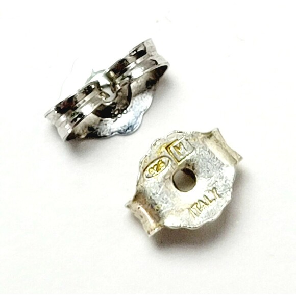 925k Sterling Silver Black Onyx Artisan Pounded Triangle Stud 18 Grams VTG EUC! - Picture 8 of 12